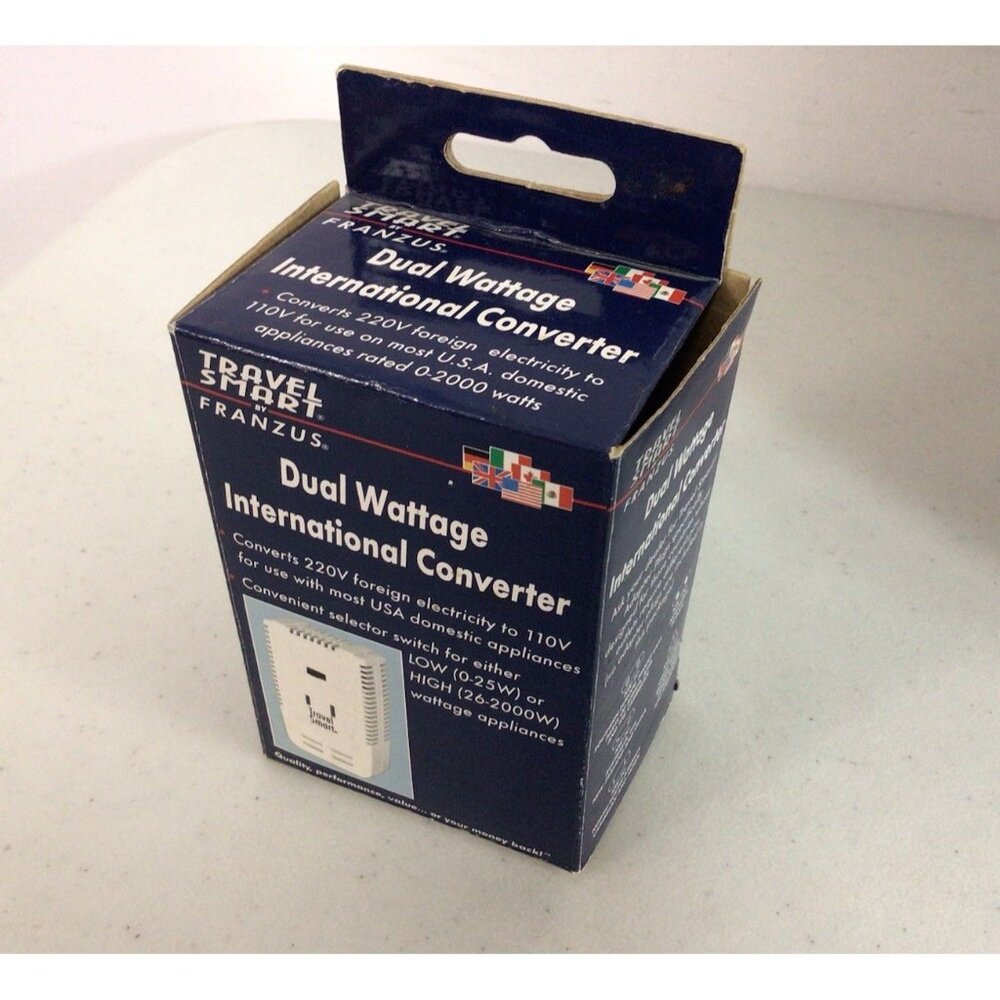 Dual Wattage International Converter Travel Smart By Franzus-TS-2000 For Europe
